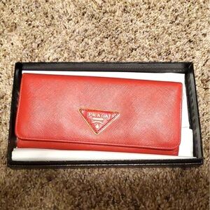 Authentic Prada red wallet